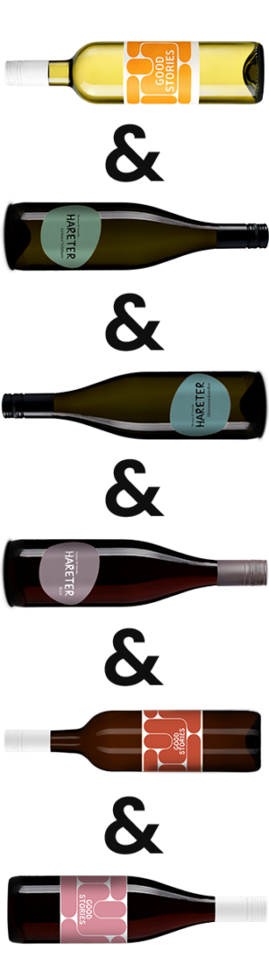 OSTER 6er Set vom Weingut Hareter mit sechs biodynamischen Weinen für Frühling und Ostern